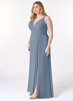 Azazie Maren Allure Brautjungfernkleider A-Linie V-Hals Spitze Chiffon Kleid Zwielichtviolett image8