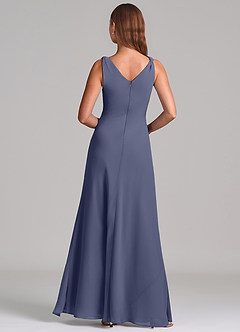 Azazie Nerine Brudtärnklänningar Klä av A-Linje i Chiffong Plisserad Stormig image5