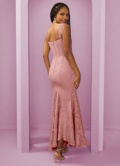 Barbie ♥ Azazie Bridesmaid Dresses Rosette Sheath Side Slit Floral Burnout Dress image2