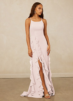 Christian Siriano Bridal for Azazie 1006 Brautjungfernkleider Meerjungfrau-Linie Gestreift Chiffon Kleid Blassrosa image1