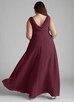 Azazie Karina Bridesmaid Dresses Cabernet A-Line Pleated Chiffon Dress image9