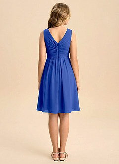 Azazie Skyla Junior Linia A Pofałdowany Szyfon Mini Młodsza druhna Sukienka image2