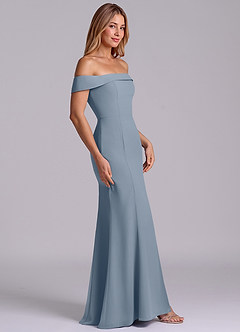 Azazie Luciana Bridesmaid Dresses Twilight Sheath Off the Shoulder Chiffon Convertible Dress image5