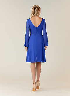 Azazie Teraso Mother of the Bride Dresses Royal Blue A-Line Pleated Mesh Dress image2