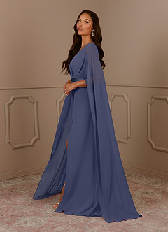Azazie Isa Mother of the Bride Dresses Stormy A-Line V-Neck Pleated Chiffon Dress image2