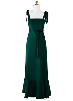 Azazie Barbara Junior Vestido de Pino de Satin Mate de Corte En A con Lazo image6