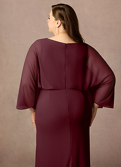 Azazie Ysabella vestidos de madre de la novia Vestido de Cabernet de Malla de Sirena con Plisado image11