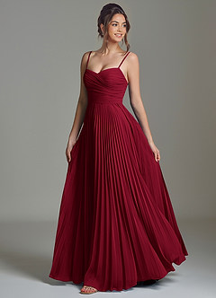 Azazie Catie Bridesmaid Dresses Burgundy A-Line Sweetheart Neckline Chiffon Dress image5