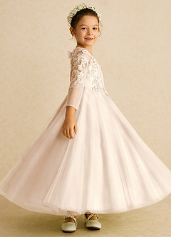 Azazie Precious Flower Girl Klänningar Klänning A-Linje i Tyll Spets image3