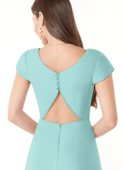Azazie Hainsly Bridesmaid Dresses Aqua A-Line Sweetheart Neckline Chiffon Dress image6