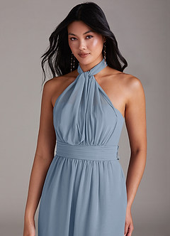 Azazie Lamara Brautjungfernkleider Wandelbar Schulterfrei Chiffon Overall/Jumpsuit Staubblau image2