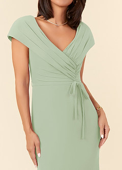Azazie Bailora Mother of the Bride Dresses Dusty Sage Mermaid Ruched Chiffon Dress image4