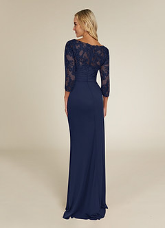 Azazie Alisondra Mother of the Bride Dresses Dark Navy Sheath Scoop Lace Lace Dress image4