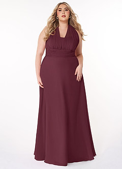 Azazie Fifi Bridesmaid Dresses Cabernet A-Line Strapless Chiffon Convertible Dress image12