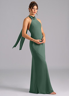 Azazie Velli Bridesmaid Dresses Sea Moss Mermaid High Neck Chiffon Dress image3