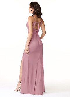Azazie Reneya Bridesmaid Dresses Vintage Mauve Mermaid Bow Mesh Dress image4