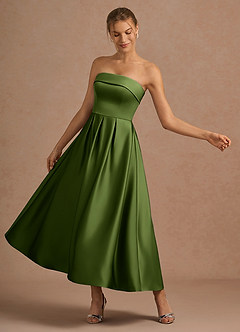 Lucienne Olive Green Midi Dress image4