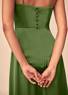 Azazie Dottie Bridesmaid Dresses Juniper A-Line Stretch Satin Dress image7