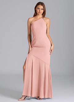 Azazie Tilla Jurken voor bruidsmeisjes Jurk van Chiffon met Zeemeermin One-Shoulder Rozet image4