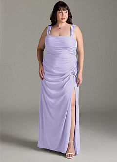 Azazie Jesaphine Abiti da Damigella Abito Tubino in Chiffon Fiocco Lilla image8