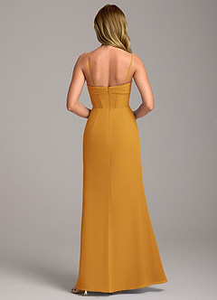 Azazie Chantel Jurken voor bruidsmeisjes Converteerbaar Jurk van Chiffon met Kolom Strapless Boterbabbelaar image6