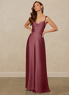 Christian Siriano Bridal for Azazie 1001 Bridesmaid Dresses Desert Rose A-Line Sweetheart Neckline Stretch Satin Dress image3
