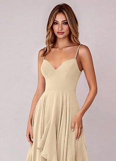 Azazie Zaina Brudtärnklänningar Klä av A-Linje i Chiffong Champagne image2