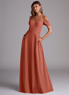 Azazie Marley Bridesmaid Dresses Clay A-Line Off the Shoulder Chiffon Convertible Dress image1