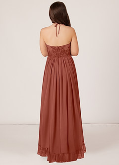 Azazie Sarafina Junior Auburn A-Line Lace Chiffon Dress image2