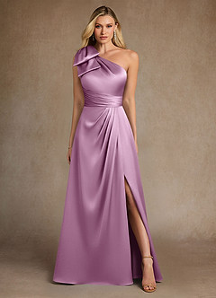 Azazie Easton Mother of the Bride Dresses Wisteria A-Line One Shoulder Stretch Satin Dress image1