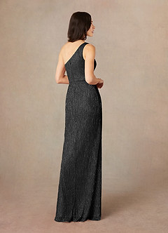 Azazie Jocelyn Mother of the Bride Dresses Black Sheath One Shoulder Metallic Mesh Dress image5