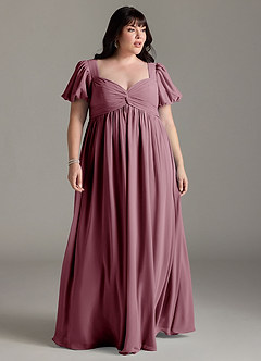Azazie Madisynn Maternity Bridesmaid Dresses Bow Chiffon Floor-Length Dress image5