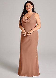 Azazie Rylina Bridesmaid Dresses Bronzer Mermaid Pleated Chiffon Dress image9