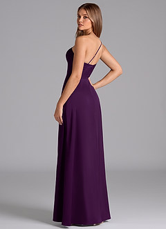 Azazie Trina Jurken voor bruidsmeisjes Jurk van Stretch Satijn met A-Lijn One-Shoulder Druif image6