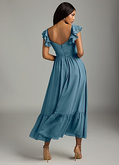 Azazie Anaya Abiti da Damigella Abito A-Line in Chiffon Plissettato Bermuda image5