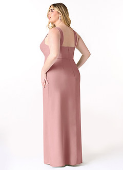 Azazie Denice Brautjungfernkleider Etui Gefaltet Chiffon Kleid Altrosa image12