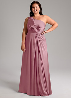 Azazie Brooke Bridesmaid Dresses Vintage Mauve A-Line One Shoulder Stretch Satin Dress image12