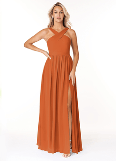 Azazie Elvira Brautjungfernkleider A-Linie Plissee Chiffon Kleid Kanel image1