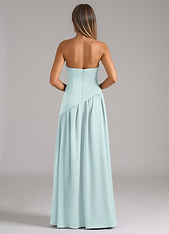 Azazie Adeline Robes de demoiselle d'honneur Robe Trapèze Convertible en Satin extensible Sans bretelle Brume image5