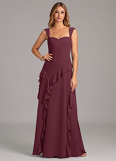 Azazie Sloane Bridesmaid Dresses Cabernet A-Line Sweetheart Neckline Chiffon Dress image5