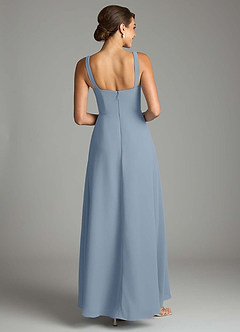 Azazie Debra Bridesmaid Dresses Dusty Blue A-Line with Pockets Chiffon Convertible Dress image6