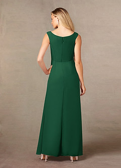 Azazie Yarrow Kleider für die Brautmutter A-Linie Plissee Chiffon Kleid Dunkelgrün image2