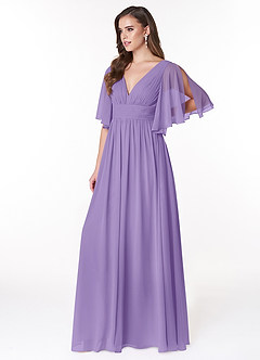 Azazie Temeka Bridesmaid Dresses Tahiti A-Line Ruched Chiffon Dress image3