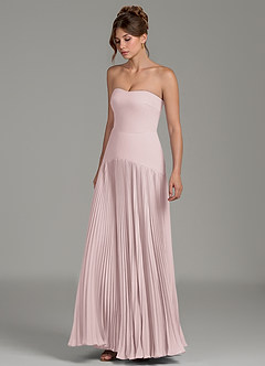 Azazie Yuliana Bridesmaid Dresses Blushing Pink A-Line Strapless Chiffon Dress image5