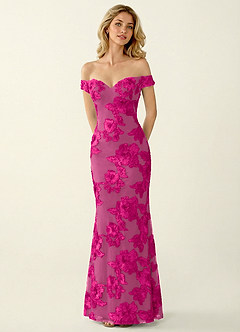 Lowlala Fuchsia Lace Prom Dress image4