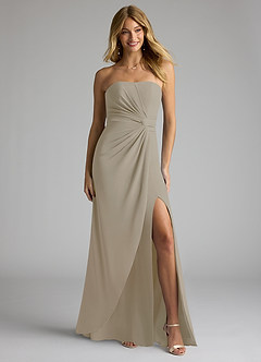 Azazie Jacqueline Final Sale Taupe Mermaid Sweetheart Neckline Stretch Crepe Convertible Dress image1