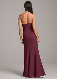 Azazie Yola Bridesmaid Dresses Cabernet Sheath Pleated Chiffon Convertible Dress image6