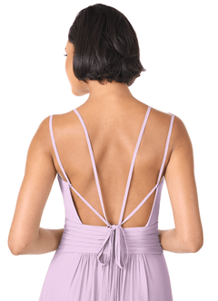 Azazie Farren Bridesmaid Dresses Frosted Lilac A-Line Pleated Chiffon Convertible Dress image8