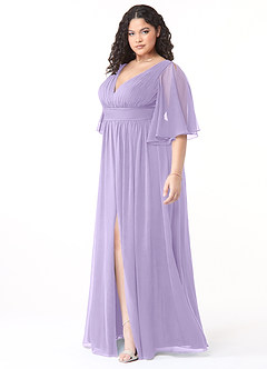 Azazie Temeka Bridesmaid Dresses Lilac A-Line Ruched Chiffon Dress image9
