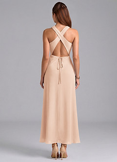 Azazie Evadne Brautjungfernkleider Etui Plissee Chiffon Kleid Englisches Rosa image6